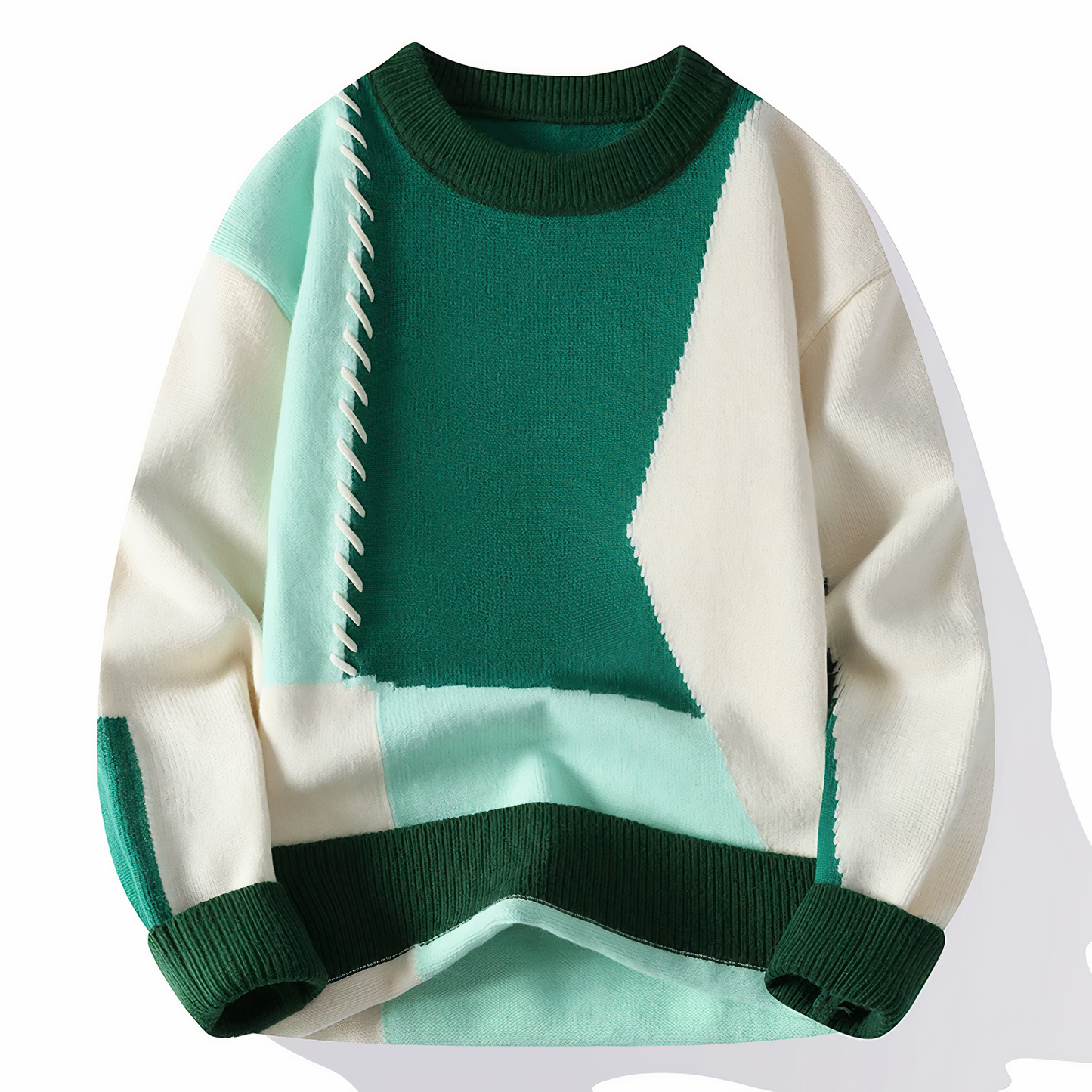 Unique Patchwork Sweater Modern Style