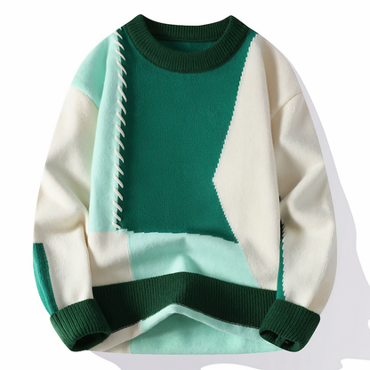 Unique Patchwork Sweater Modern Style