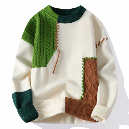 Unique Patchwork Sweater Modern Style