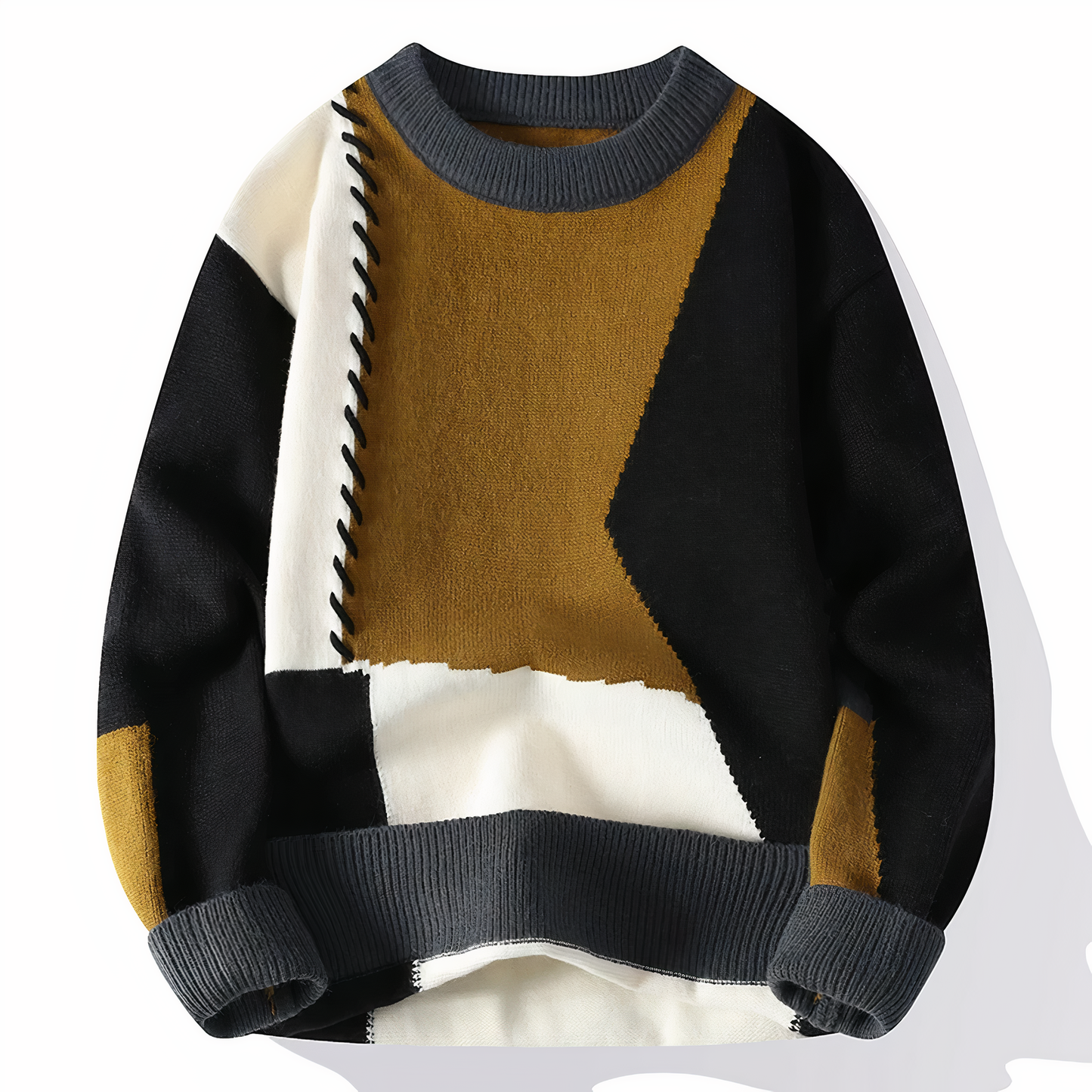 Unique Patchwork Sweater Modern Style