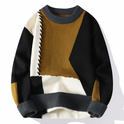 Unique Patchwork Sweater Modern Style