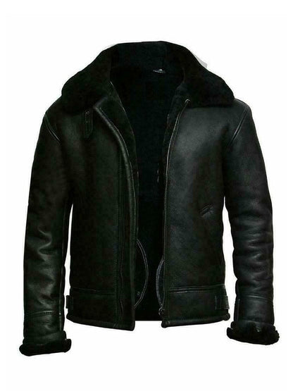 Faux Leather Dress Slim Fit Short Teddy Fleece Lined