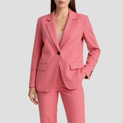 Women's Business Suit Set Long Blazer Trousers