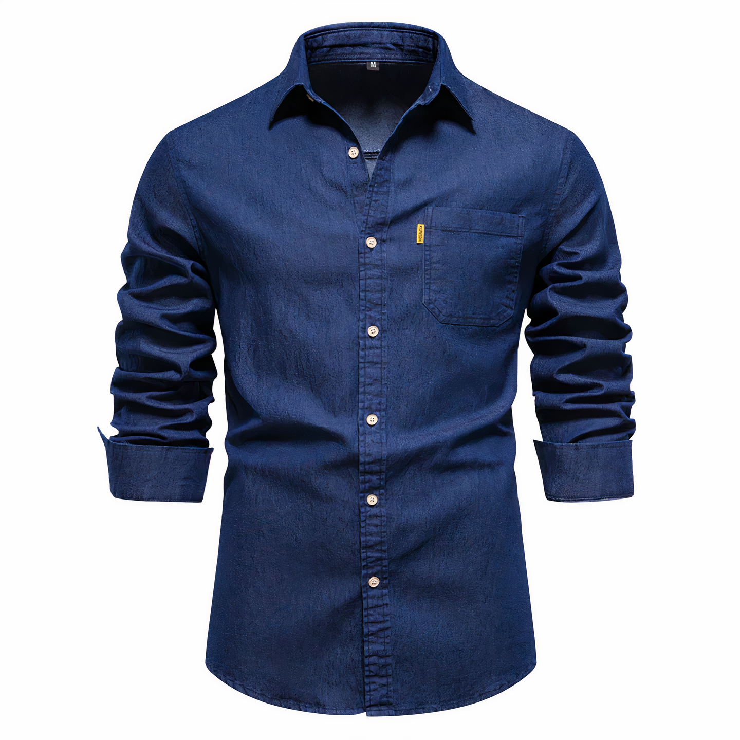 Men's Slim Fit Long Sleeve Blue Denim Shirt