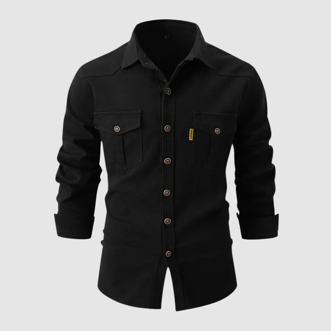 Herren Hemd Denim Modern Langarm - IdealeKleiden