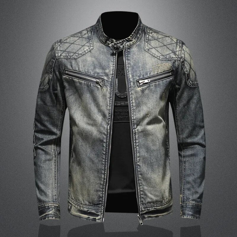 Men's Denim Jacket Zip-Up Autumn Fashion