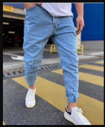 Comfortable Men's Jogger Jeans Light Blue