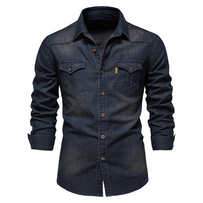 Men's Long-Sleeve Modern Denim Shirt