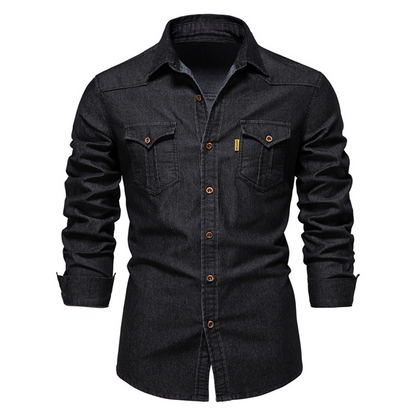 Herren Langarm Hemd Modern Denim - IdealeKleiden