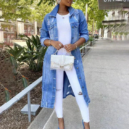 Stylish Women's Long Modern Trench Coat