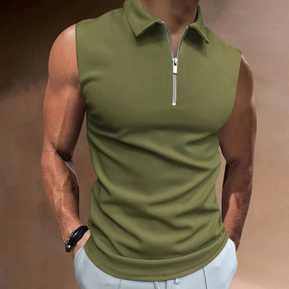 Men's Modern Half-Zip Tank Top