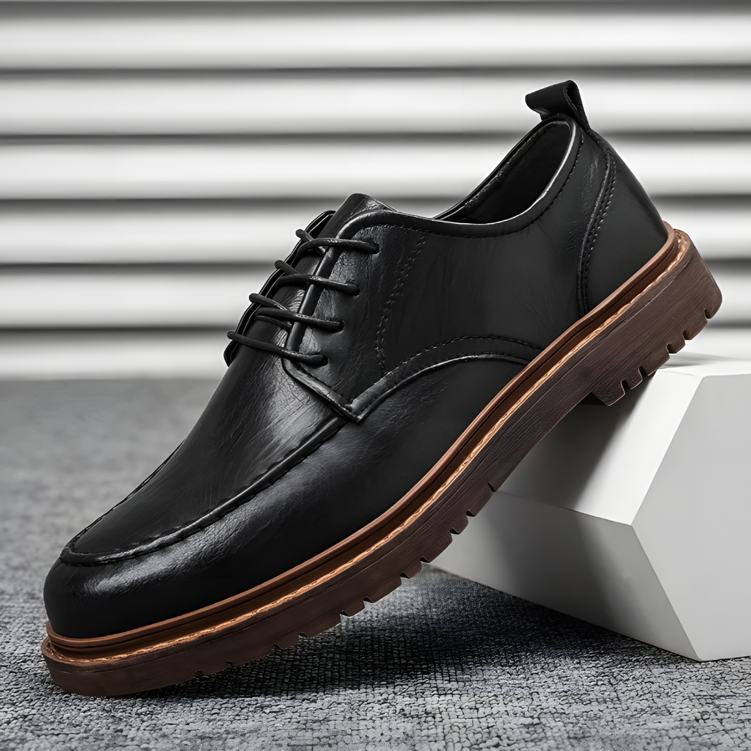 Men's Derby Shoes Leather Black
