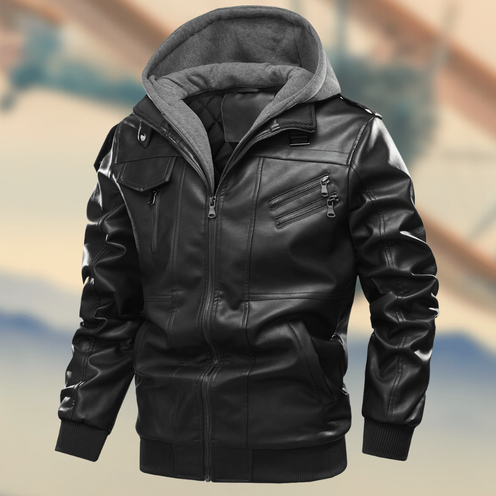 Elegant Leather Jacket Warm and Stylish