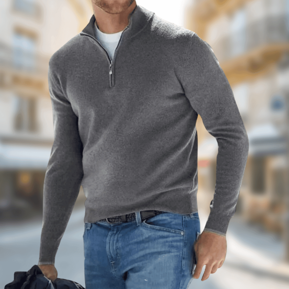 Men's Pullover Zipper Collar Sporty