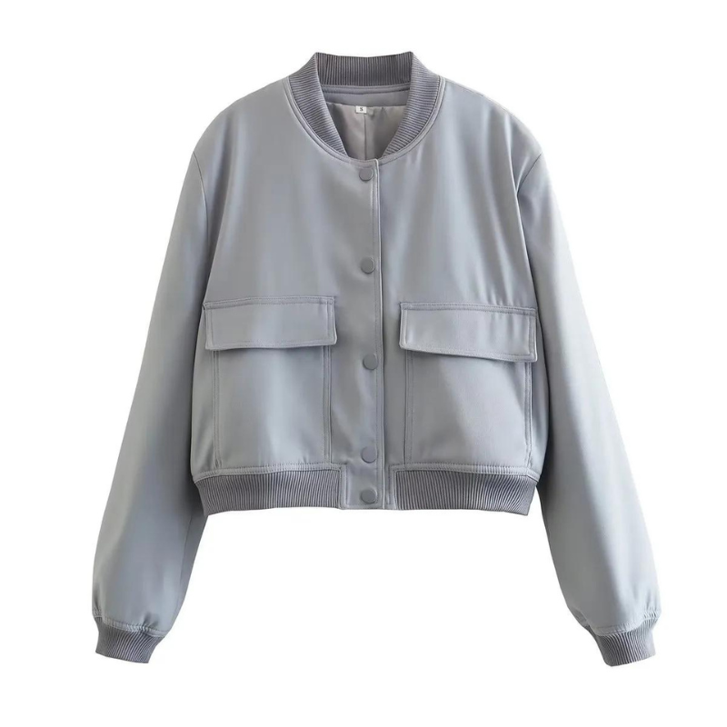 Fashionable Bomber Jacket with Pockets Regular Fit Women