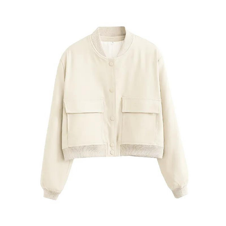 Fashionable Bomber Jacket with Pockets Regular Fit Women