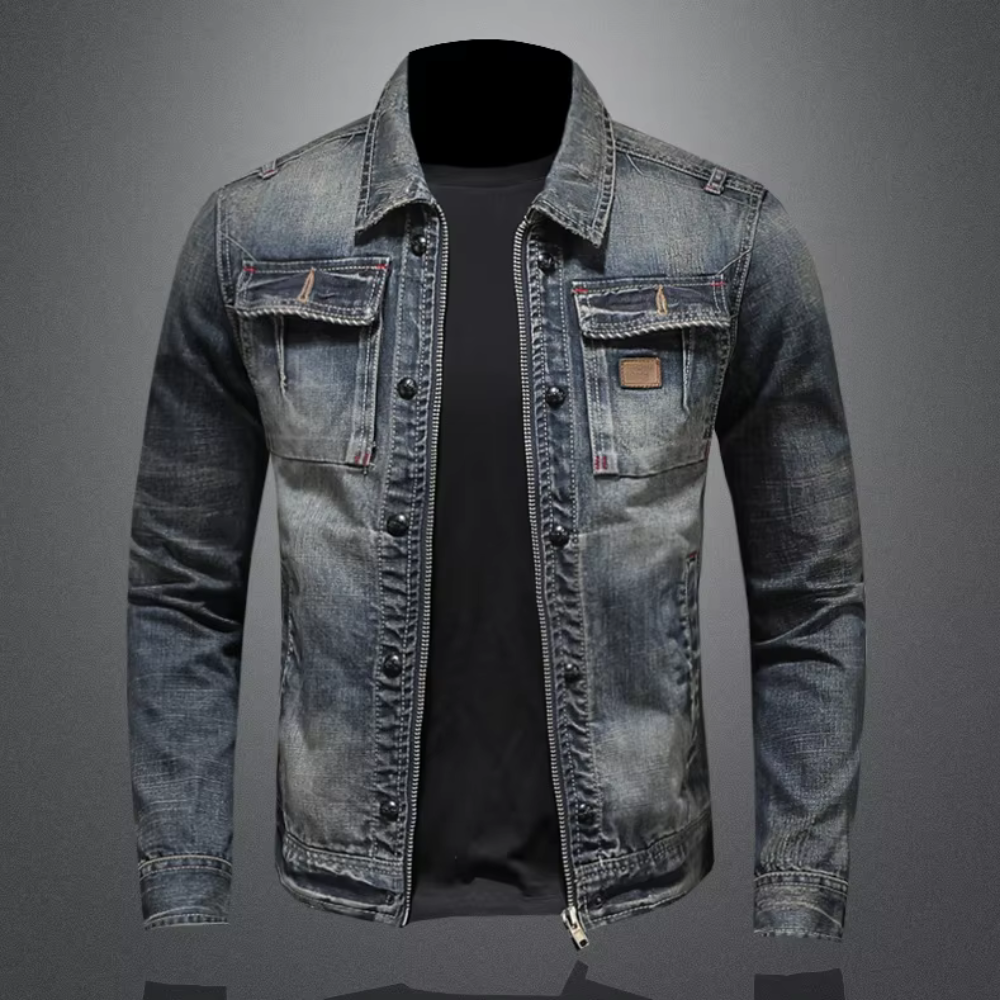 Modische Herren Jeansjacke Slim Fit - IdealeKleiden