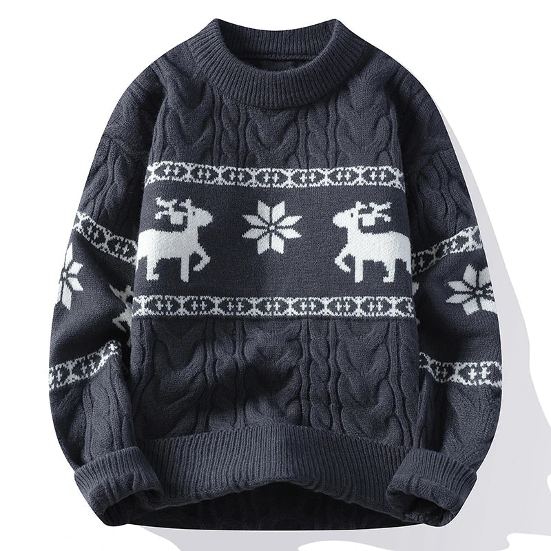 Christmas Jumper Reindeer Pattern Warm & Stylish