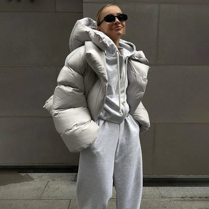 Damen Winterparka Lang Ärmel Warm - IdealeKleiden