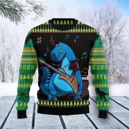 Weihnachtspullover 3D Dinosaurier Lustig Männer