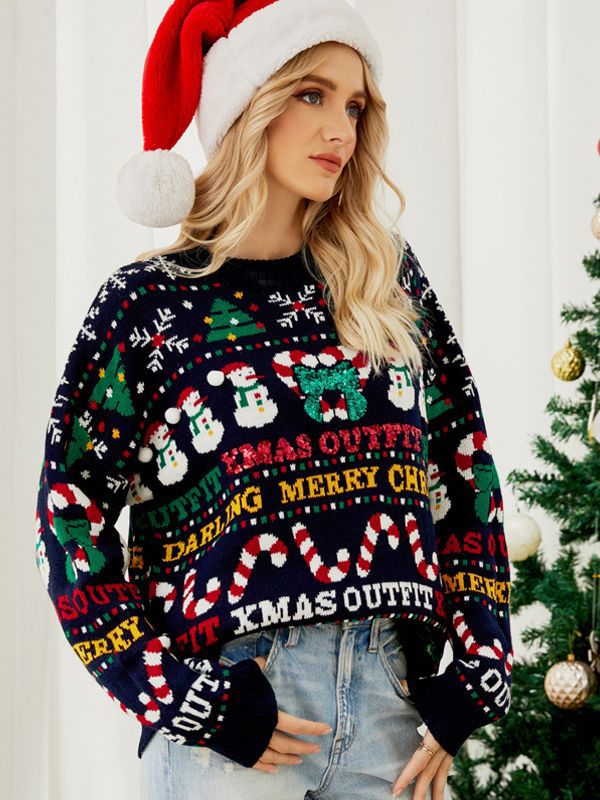 Christmas Sweaters for Women Festive Red White
