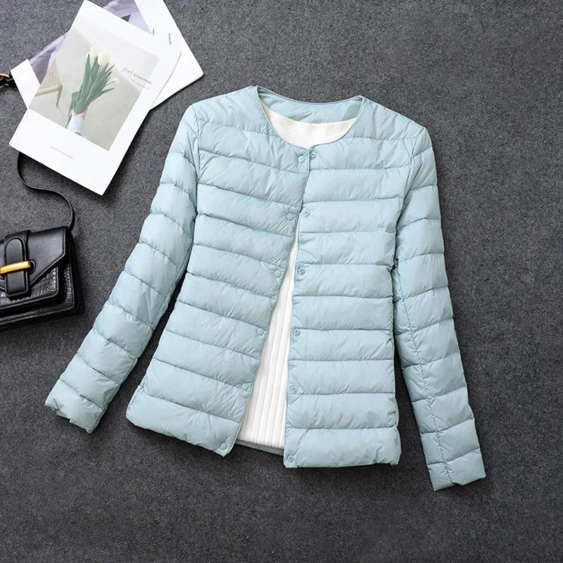 Women's Lightweight Down Jacket Round Neck
