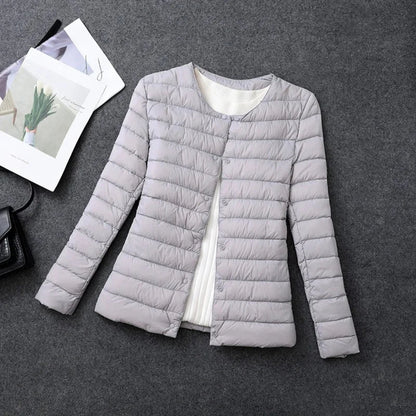 Women's Lightweight Down Jacket Round Neck