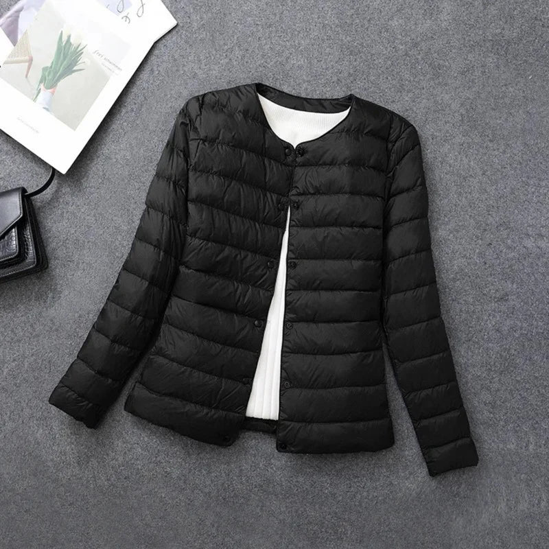 Women's Lightweight Down Jacket Round Neck