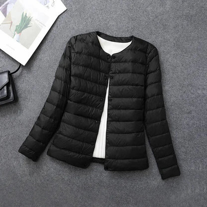 Women's Lightweight Down Jacket Round Neck