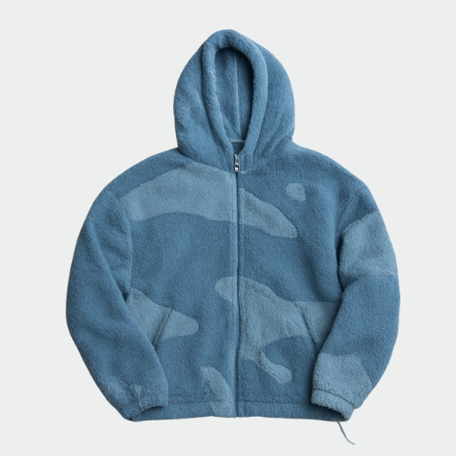 Men's Fleece Hooded Jacket Warm Zip-Up