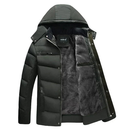 Herren Winterjacke Warm Elegant Schwarz - IdealeKleiden