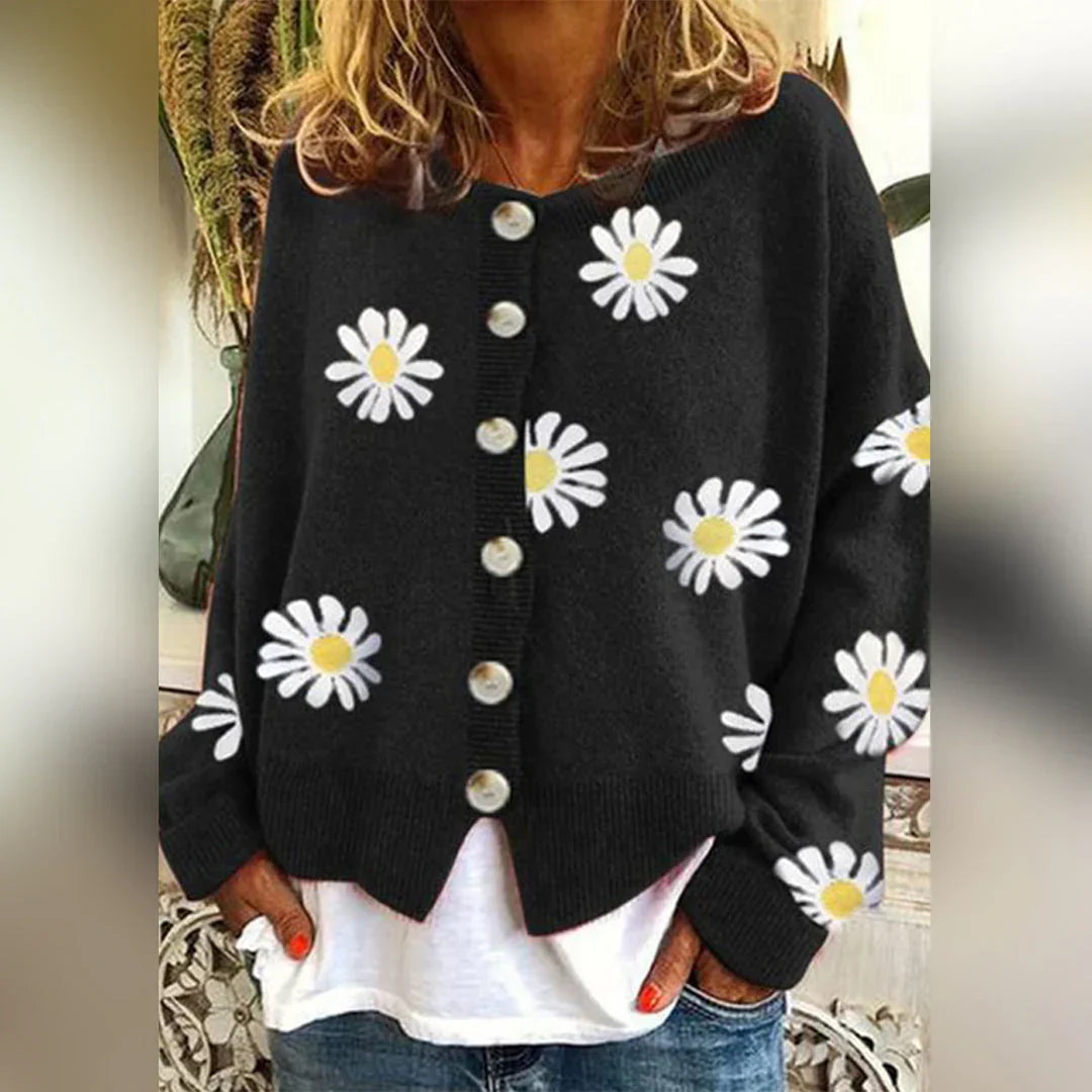 Women's Cardigan Long Sleeve Floral Pattern Elegance