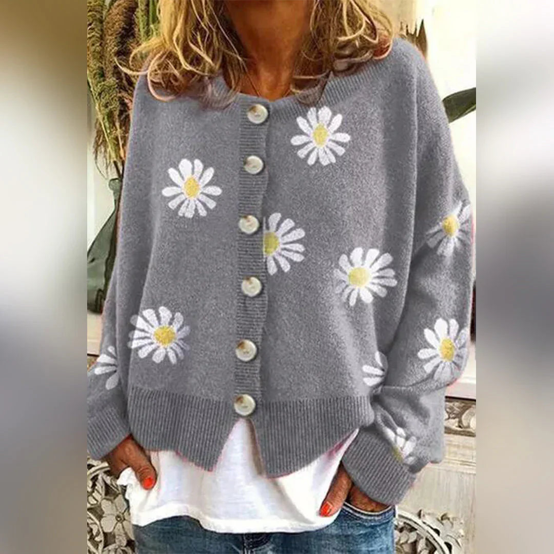 Women's Cardigan Long Sleeve Floral Pattern Elegance