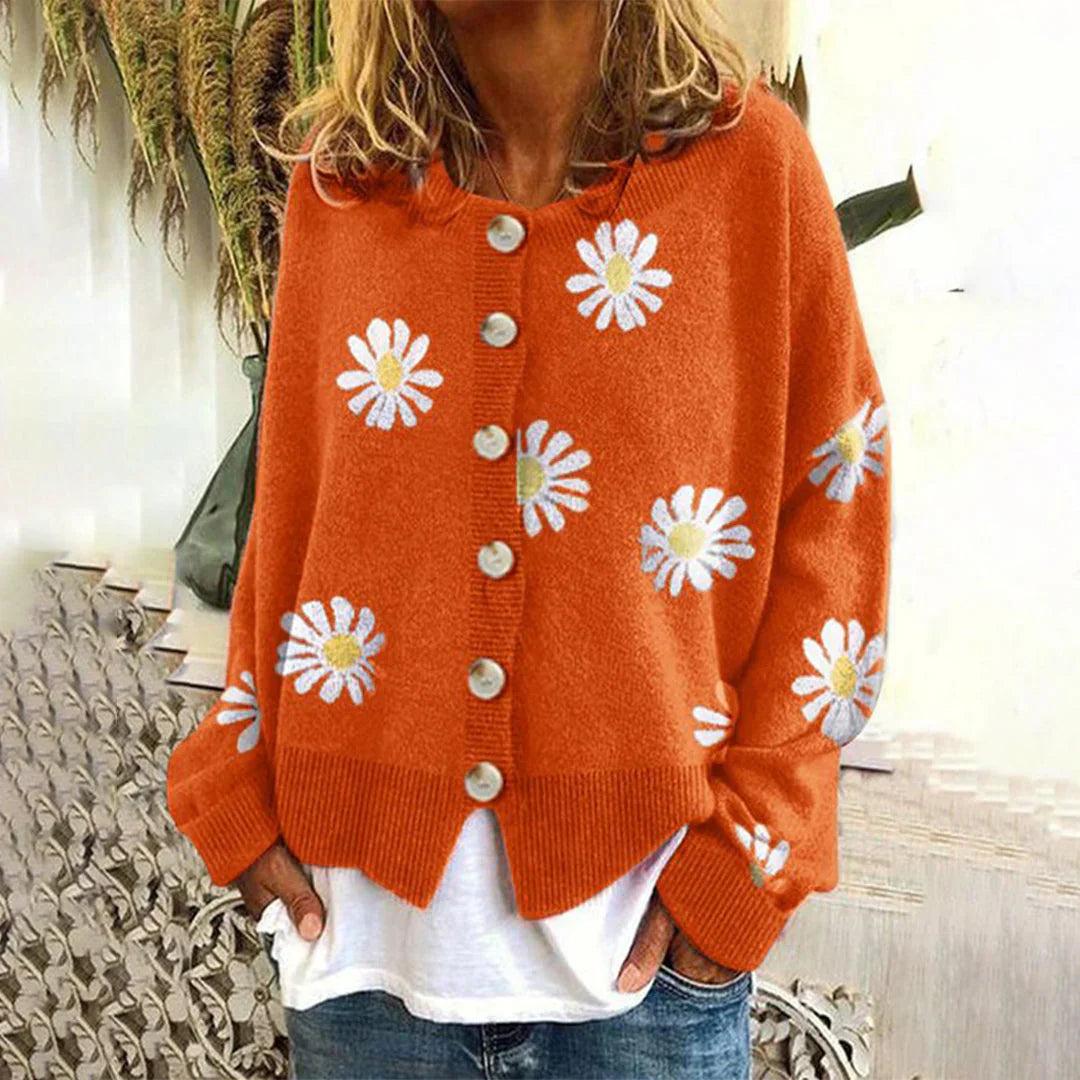 Women's Cardigan Long Sleeve Floral Pattern Elegance