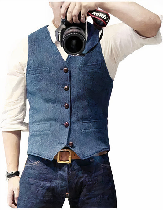Männer Weste Sportlich Modern Style - IdealeKleiden