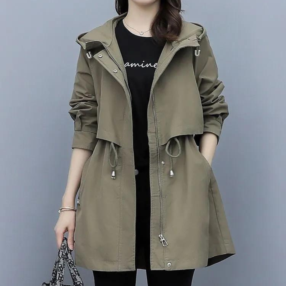 Women's Autumn Jacket Hooded Parka Lacing Warm