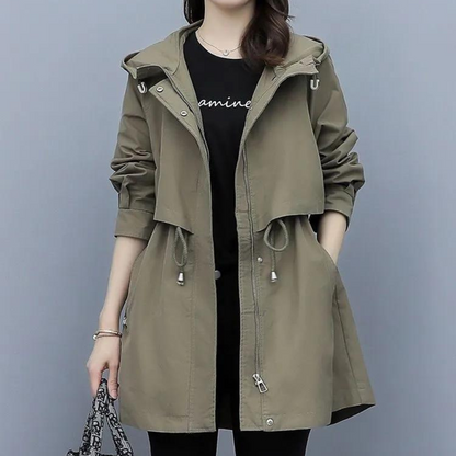 Women's Autumn Jacket Hooded Parka Lacing Warm