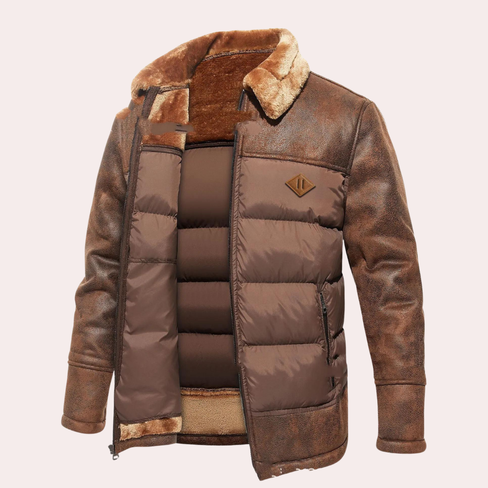 Women's Long Quilted Winter Jacket with Stand-Up Collar