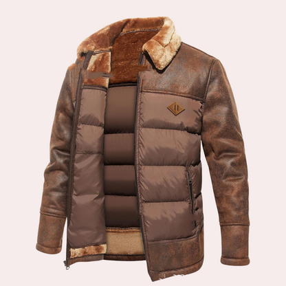 Women's Long Quilted Winter Jacket with Stand-Up Collar