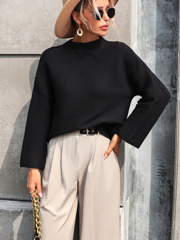 Comfortable Knit Top Long Sleeve Loose Fit