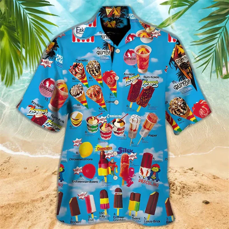 Men's Short-Sleeve Polo Shirt Buttons Summer