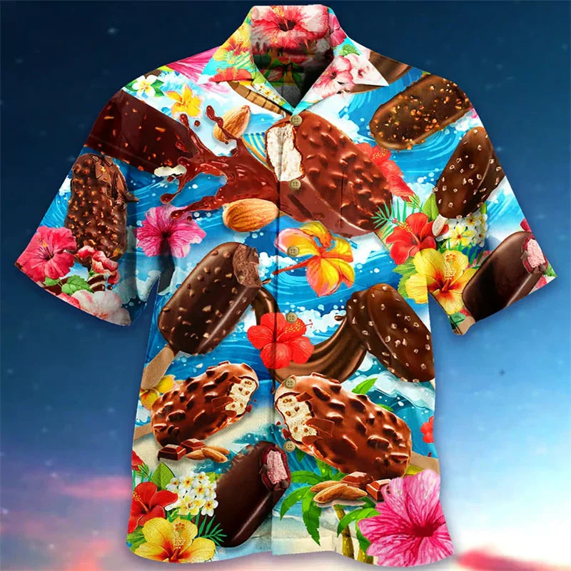 Men's Short-Sleeve Polo Shirt Buttons Summer