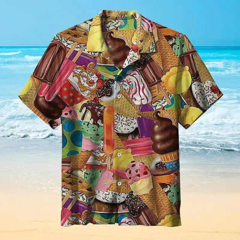 Men's Short-Sleeve Polo Shirt Buttons Summer