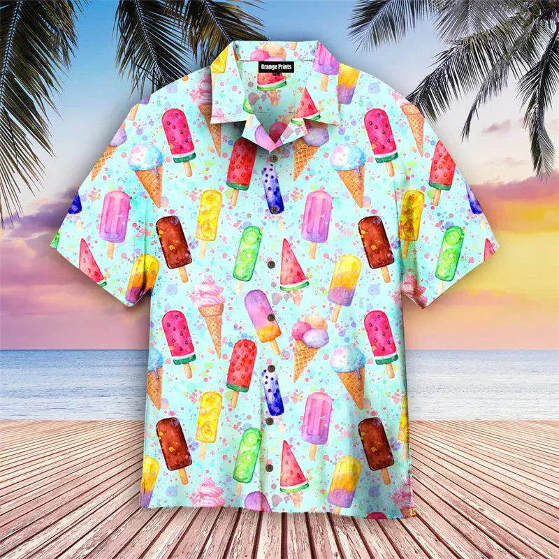 Men's Short-Sleeve Polo Shirt Buttons Summer