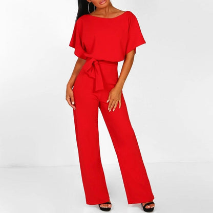 Women's Summer Set Short Sleeve Jumpsuit Elegant