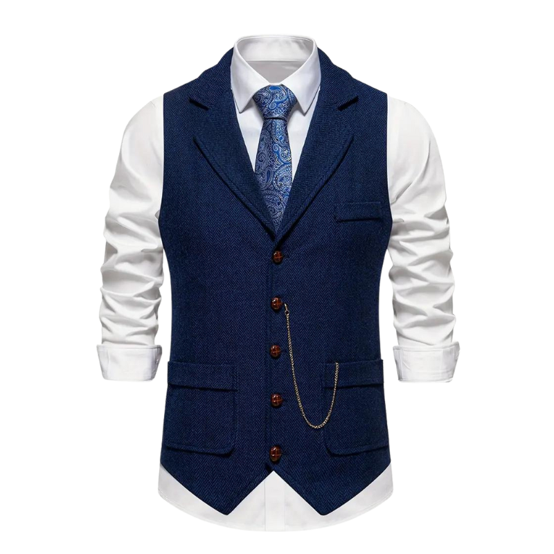 Stylish Men's Vest Elegant Leather Cut