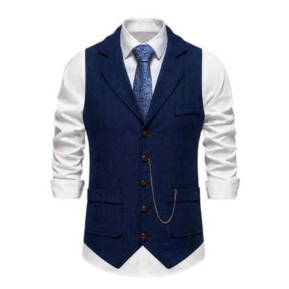 Stylish Men's Vest Elegant Leather Cut