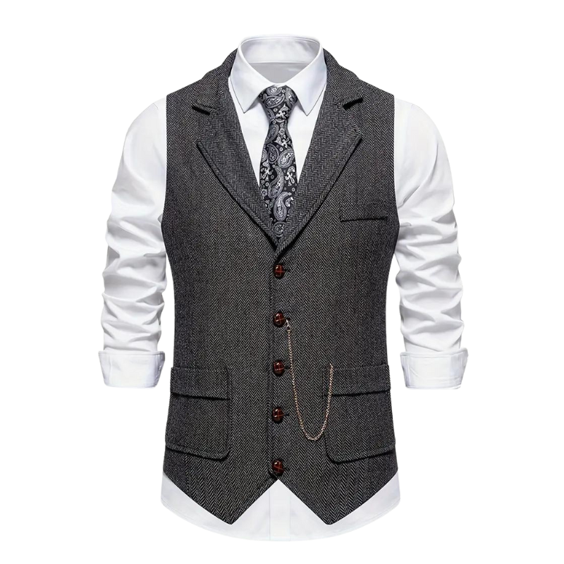 Stylish Men's Vest Elegant Leather Cut