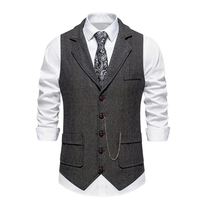 Stylish Men's Vest Elegant Leather Cut