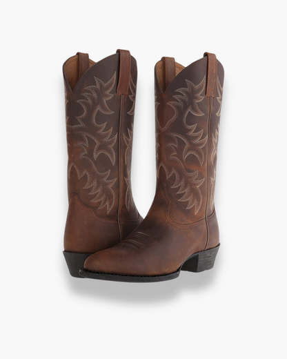 Stylish Women's Cowboy Boots Black Leather